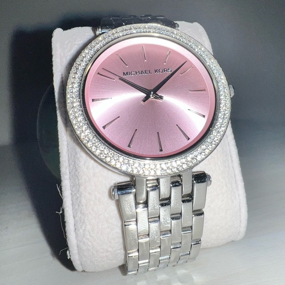 Michael Kors Crystal Watch - Pink and silver - bling Barbie Vibes - Picture 4 of 9